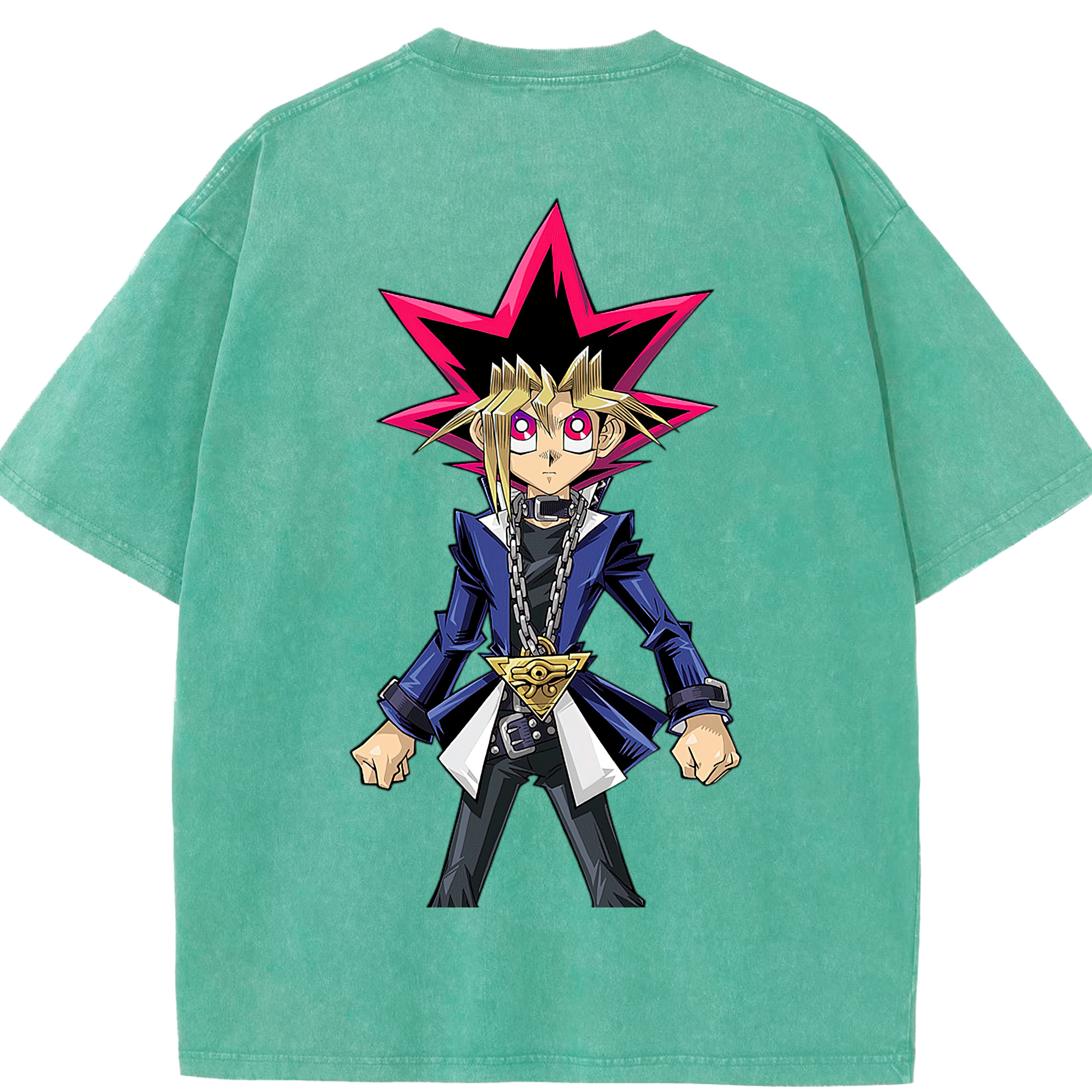 （画像用） 遊☆戯☆王 Yu-Gi-Oh! 綿100% ヴィンテージ風 半袖Tシャツ（背面プリント）